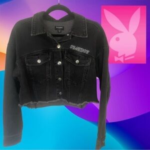 Playboy Cropped Denim Jacket Women Size Xs By Pacsun Y2K Retro Cropped 🔥Mint🔥​